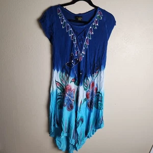 Exist Damen Kleid Plus Blau Ombre Cottagecore Fun Festlich Strand CoverUp  - Bild 1 von 8