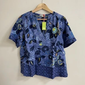 White Stuff Tunic Top Womens Size UK 12 Linen Blue Floral BNWT RRP £65 - Picture 1 of 9