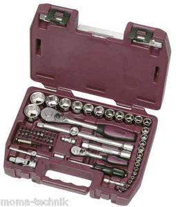 Juego de llaves de vaso KRAFTWERK 80tl 1/4" 1/2" + llave de horquilla anular CLICKRAFT 9990 - Imagen 1 de 3