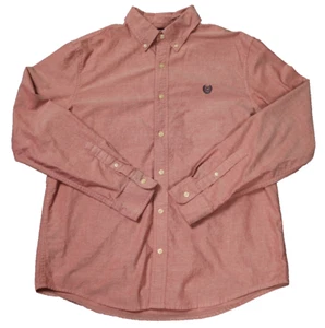 Chaps 100% Cotton Stretch Oxford Button Down Shirt Long Sleeve Soft Red L - Picture 1 of 23