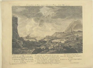 Seefahrt Schiffbruch SEENOT Original Wachsmouth Kupferstich um 1770 Rettungsboot - Bild 1 von 9