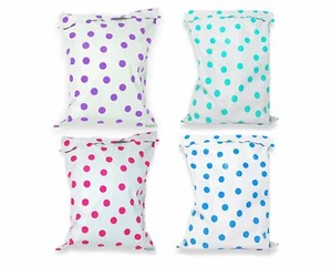 100 Stück 6x9, 10x13, 12x15 gepunktet lustige Qualität Poly Versandtaschen, selbstklebend haftend - Bild 1 von 10