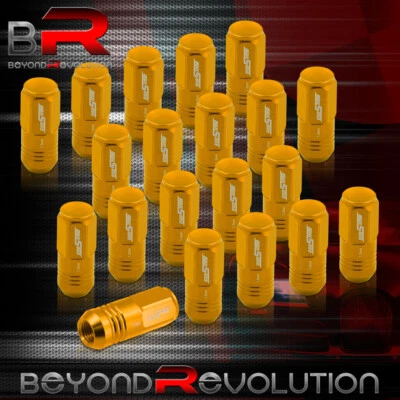M12X1.5mm Light Weight Aluminum Aftermarket Wheels Rims Lug Nuts 20PCS Set Gold - Image 1 of 3