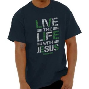 Christian Faith Live The Life With Jesus Womens or Mens Crewneck T Shirt Tee - Picture 1 of 8