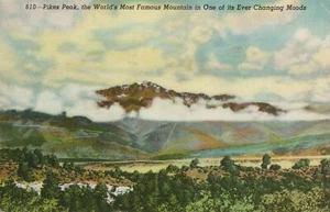 Pikes Peak - Colorado - litografia affrancata - Foto 1 di 3