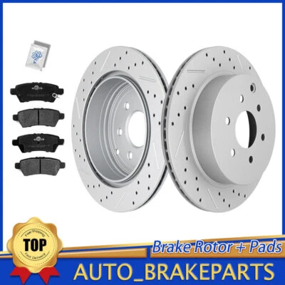 Rear Disc Brake Rotors Ceramic Brake Pads Kit For 2005 - 2012 Nissan Pathfinder - Изображение 1 из 4
