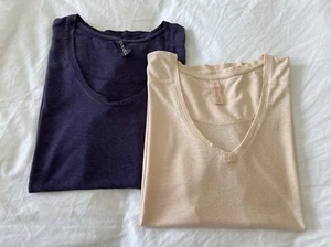 Gramicci | Women’s XL | Lot 2 Hemp Short Sleeve V-Neck Tees | Breathable - Picture 1 of 11