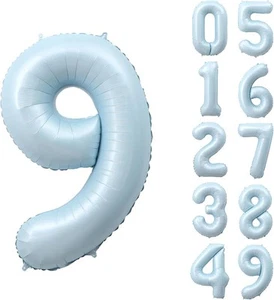 40 Inch Baby Blue Number 9 Foil Balloons 9th 40inch, 9  - Picture 1 of 7