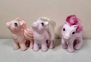 Lotto di 3 caramelle vintage G1 MLP My Little Pony bambino cotone, fiore, cuore palpito - Foto 1 di 8