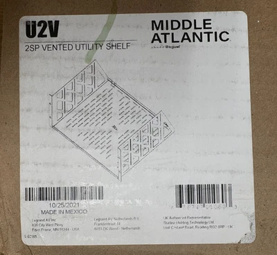 Middle Atlantic U2V 2U Vented Rackshelf - Image 1 of 2