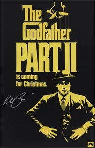 Póster autografiado de la película El Padrino Parte II 11" X 17" de Al Pacino - Imagen 1 de 1