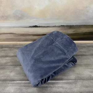 Pottery Barn Velvet Twill Blackout (1) Curtain Drape 50"x84” Steel Blue Read - Picture 1 of 11
