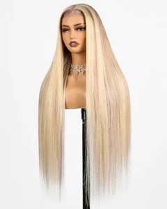 Blonde Wig Human Hair P10/613 Lace Front Wig Human Hair Highlight Lace Front ... - Picture 1 of 6