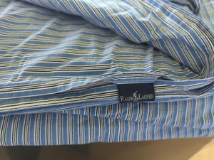Ralph Lauren Sorrell Ticking Stripe Twin Flat Sheet Belgravia Persimmon M37 - Picture 1 of 4