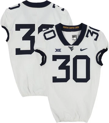 West Virginia Mountaineers TI #30 White Jersey from Football Program - Size 40+2 - Image 1 of 3