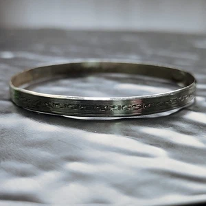P&H Sterling Silver Bangle Bracelet Vtg Etched Hinged Scroll 925 Engraved - Picture 1 of 5