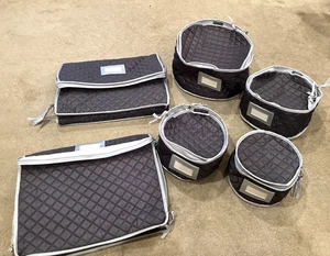 6 Porzellan Aufbewahrungsbehälter Gesteppt Stoff Tasse & Geschirr Aufbewahrung Organizer Komplett - Bild 1 von 12