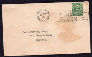 21 JLY 1949 ADELAIDE, S.A. postmark with Elizabeth 1½d PERFIN stamp on cover - Picture 1 of 5