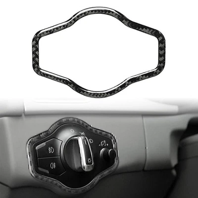 Carbon Fiber Headlight Switch Sticker Cover Trim For Audi A4 B8 A5 Q5 2009-2016 - Image 1 of 4