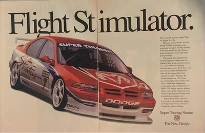 1997 Dodge Stratus PRINT AD Super Touring Race Car VTG 1990s Flight Stimulator - Image 1 of 4