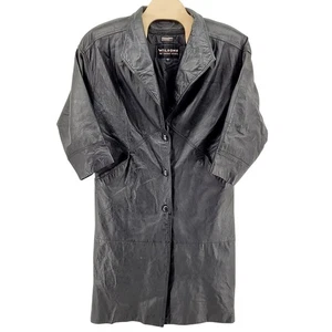 Wilson Cappotto Trench Pelle Donna L Thinsulate Nero Soprabito Giacca - Foto 1 di 15