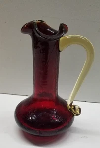 Vintage kleiner Amberina Crackle Glaskrug  - Bild 1 von 7