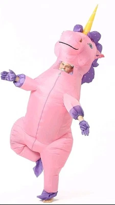 Disfraz de unicornio de inflación rápida para adulto - cómodo y transparente Foto 1 de 4