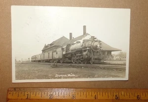 RPPC Train Station Depo Durand Michigan 1952 PC DET & MUSX POSTAL STAMP - Foto 1 di 4