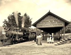 Catskill Tannersville Railroad Station Locomotive 1901 Poster Sepia 18 x 24 in - Picture 1 of 2