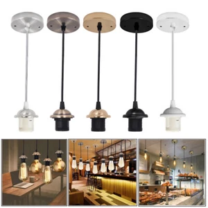 Home Decor Ceiling Light Vintage E27 Socket Pendant Light Lamp Base Bulb Holder - Picture 1 of 16