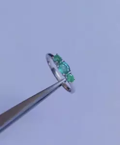 Natürlicher Smaragd Oval Edelstein Ring 925 Sterling Silber Handarbeit Hochzeit Schmuck - Bild 1 von 11