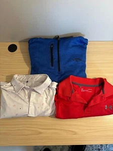 Golf Shirts Quarter Zip Lot Size Large Two Shirts One Quarter Zip Callaway UA - Picture 1 of 5