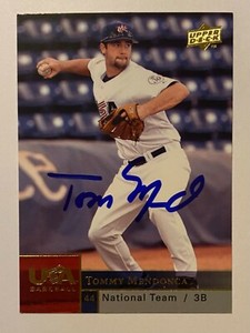 Tommy Mendonca Signed Upper Deck #USA-TM 2009 Card USA Baseball Auto MLB RAD
