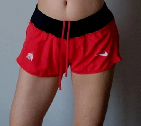 Nike Women's Dri-Fit Ohio State Buckeyes Red Lined Athletic Running Shorts! M Cover