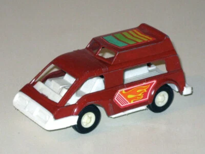 Vintage 1970s TootsieToy CUSTOM VAN! Red Diecast Metal TRUCK! Flame Stickers! - Image 1 of 4