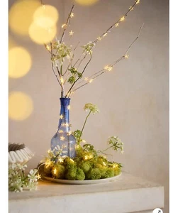 Anthropologie Stargazer Mini Star String Lights Gold 15' Garland Terrain NEW - Picture 1 of 3