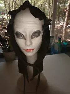 Antique Velvet Black Bonnet / Victorian Hat - Picture 1 of 8