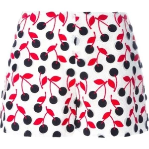 Giamba Cherry Embroidered High Waist Shorts Size 38 / XXS - Picture 1 of 4