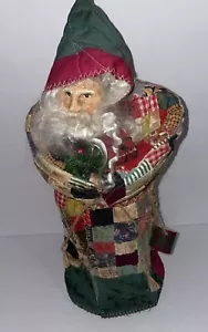 "Colcha vintage Papá Noel Navidad casa de campo decoración 15"" retazos" - Imagen 1 de 17