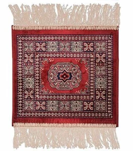 BUKAN ART SILK RED PERSIAN THIN TRADITIONAL TABLE DECORATIVE MAT 35x35cm **NEW** - Bild 1 von 1