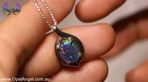 🧡Andamooka opal triplet Sterling Silver Necklace🧡 - Picture 1 of 2
