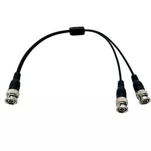 1pcs BNC Splitter 2 in 1 Male to 2 Male Coax Cable for CCTV System Radio Cameras - Picture 1 of 8