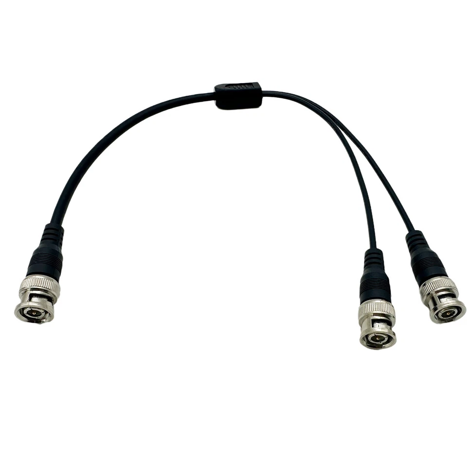 1pcs BNC Splitter 2 in 1 Male to 2 Male Coax Cable for CCTV System Radio Cameras - Image 1 of 4