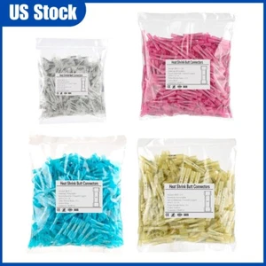 500Pcs Waterproof Heat Shrink Wire Connectors Blue 14-16AWG Butt Seal Terminals - Picture 1 of 25