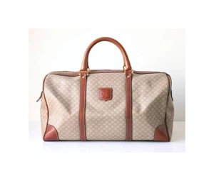 Borsa da bagaglio grande originale Celine Macadam in pelle beige - Foto 1 di 7