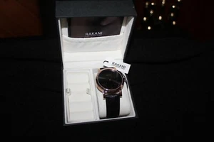 Rakani Rose Gold Watch, What time with hour marks layiing on bottom of face . - Picture 1 of 5