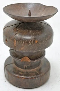 Antique Wooden Paga Candle Holder Stand Original Old Hand Crafted - Picture 1 of 8