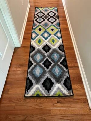 Nuevo Elegante Multicolor Abstracto - Zig Zag - Dimond y Rayas Corredores 2x8 Foto 1 de 4