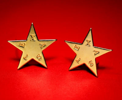 (1) REPÚBLICA DE TEXAS Y GUERRA CIVIL CALVARIO ESTRELLA SOMBRERO/GORRA INSIGNIA AÑOS 1840-1870 Foto 1 de 4