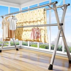 Clothes Airer Dryer Drying Airer Garment Rack Laundry Adjustable Foldable Steel - Picture 1 of 19